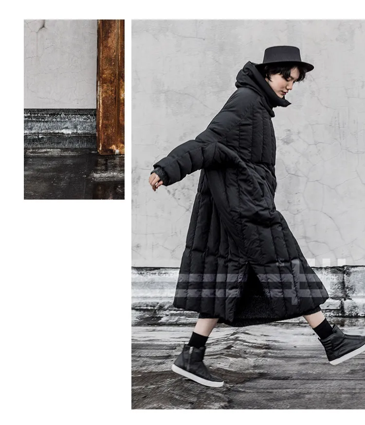 IRINAY213 Новая коллекция негабаритных длинных молний по бокам меховой жакет с вортником стойкой белый утиный пуховик пальто зимняя женская