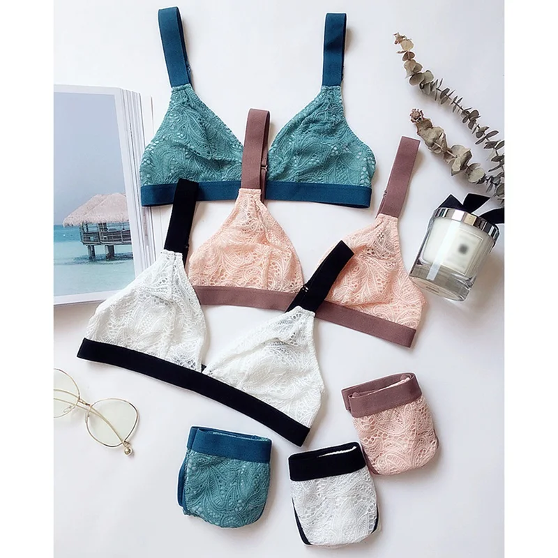 Французский ультратонкий бюстгальтер комплект с глубоким v образным вырезом