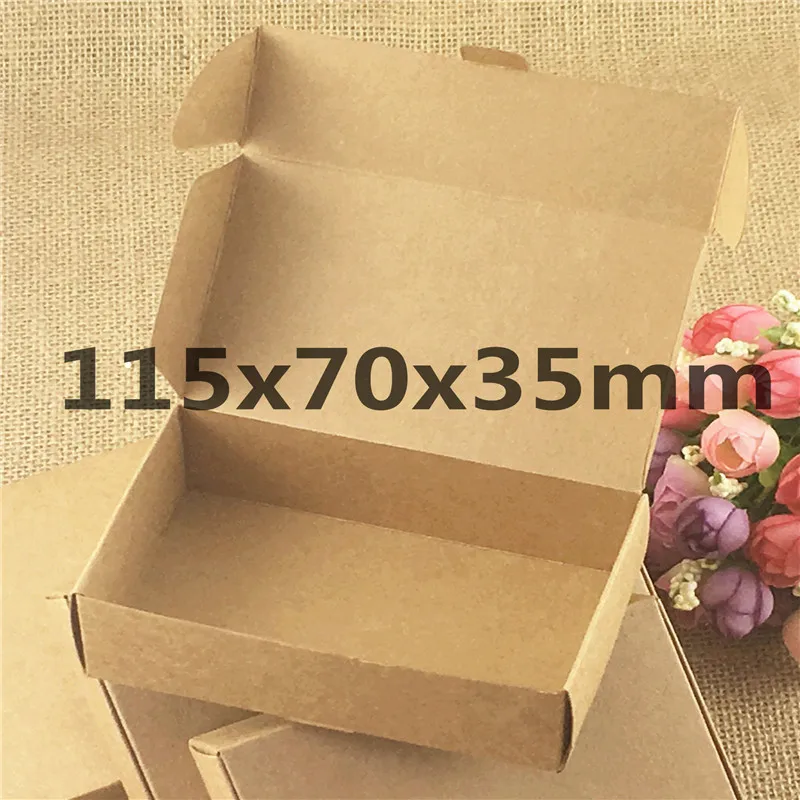 100Pcs/Lot Retro Style Kraft Paper Box 4 Cuboid Design Brown Cardboard For Soap Gift Cookie Egg Tart Cake Craft Decoration | Дом и сад