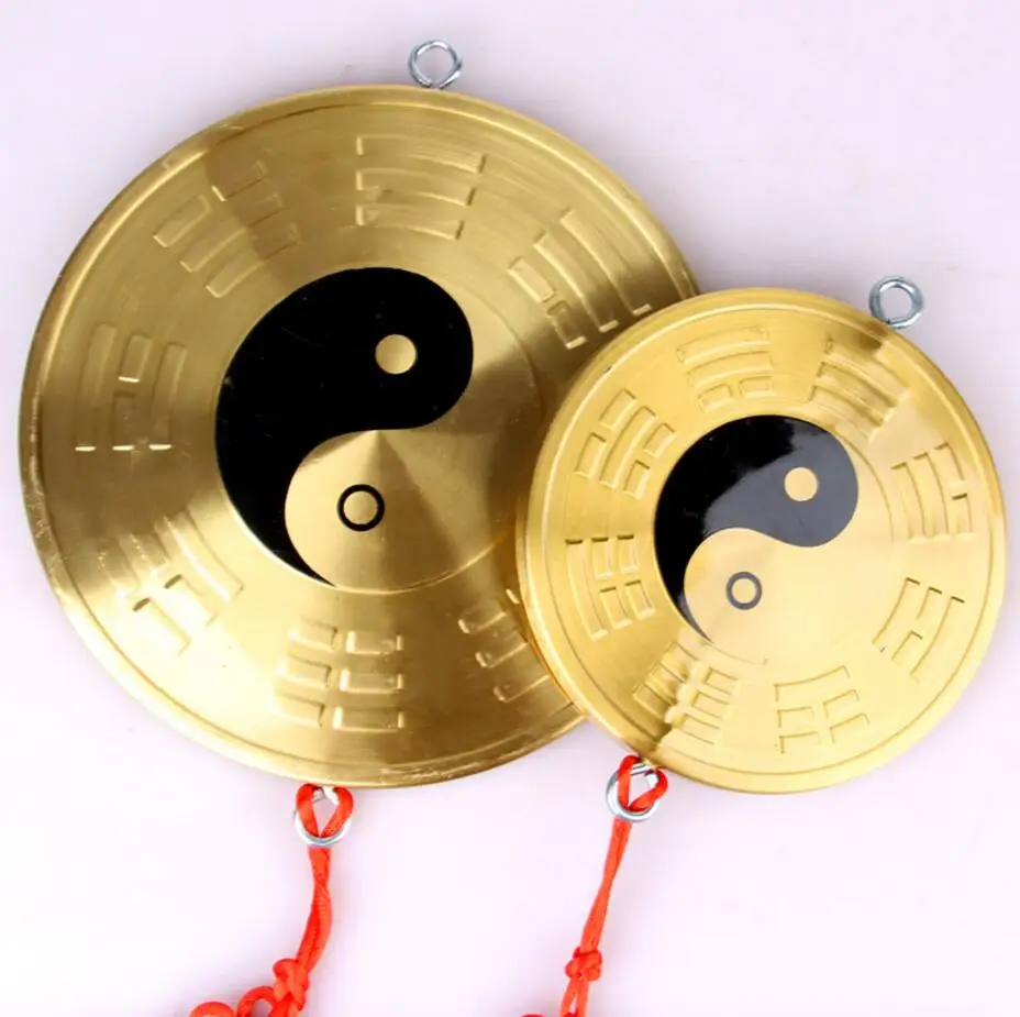 YM 522 бронзовые зеркала двери и окна Bagua Tai Chi yin yang fish двойные украшения. | Дом сад