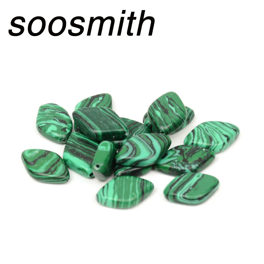 

12x18x4mm Beautiful Unique Green Rhombus Natural Stone Beads Malachite For Jewelry Making DIY Accessorie Wholesale