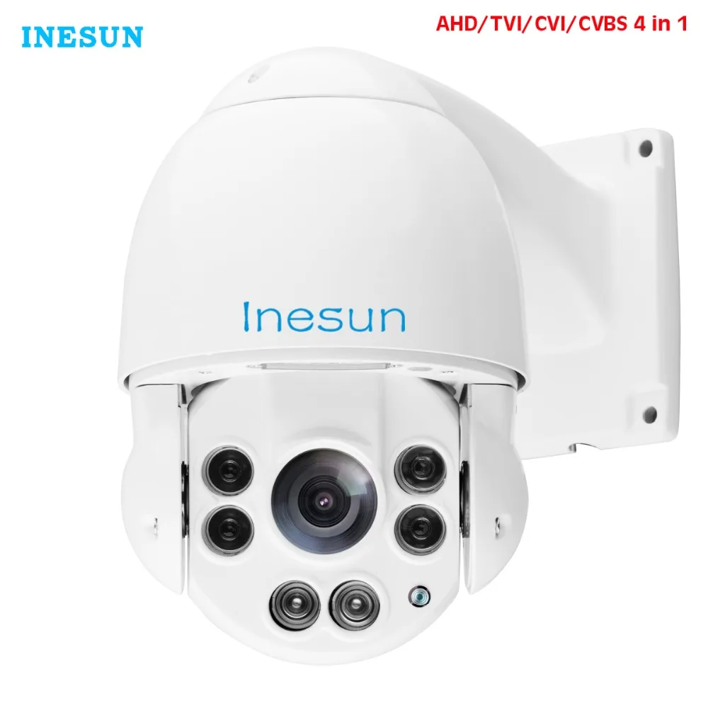 Inesun 2MP 1080p PTZ высокоскоростная купольная камера безопасности 4 в 1 HD TVI/AHD/CVI/CVBS 10X