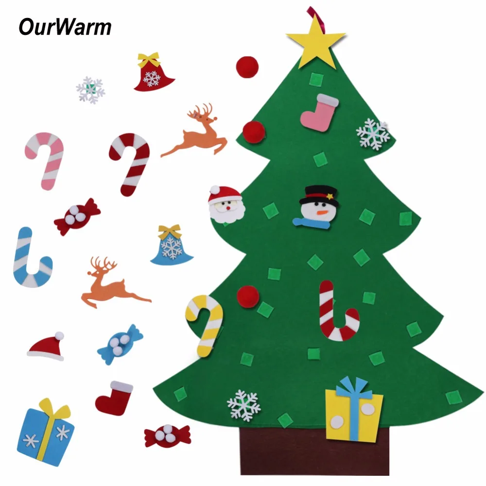 Ourwarm рождественские подарки для 2018 детей DIY войлочная Рождественская елка с