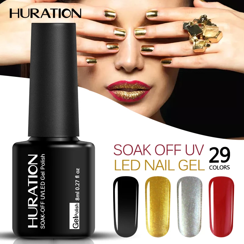 Huration 8 мл База Top Coat гель лак для ногтей красочные УФ Soak Off грунтовка прозрачный