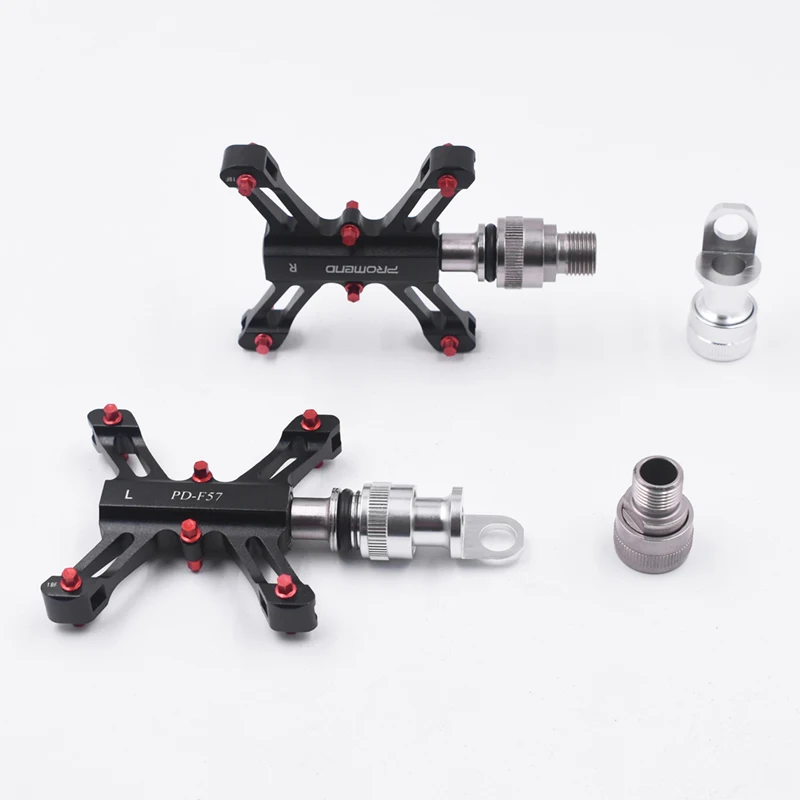 pedals and 2 holders TWTOPSE БЫСТРОРАЗЪЕМНАЯ велосипедная педаль для Brompton складной велосипед 3 герметичные подшипники EZY система ультра-легкие ЧПУ противоскользящие педали части - Цвет: pedals and 2 holders