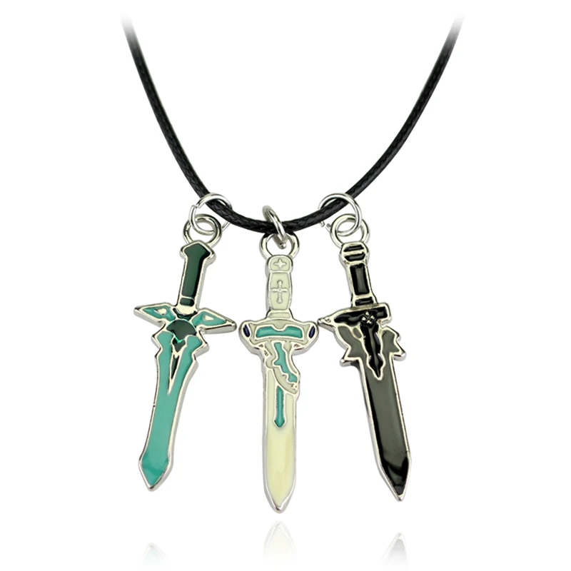 Sword Art Online Necklace Yuuki Asuna Yui Heart Shape Pendants Cosplay Pendant Toy Blue Crystal Accessories Jewelry Gift