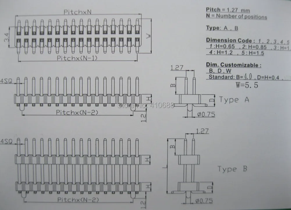 12 шт. Позолоченные SMT SMD 1 27 мм 2x40 80pin разрывный штыревой соединитель двухрядная