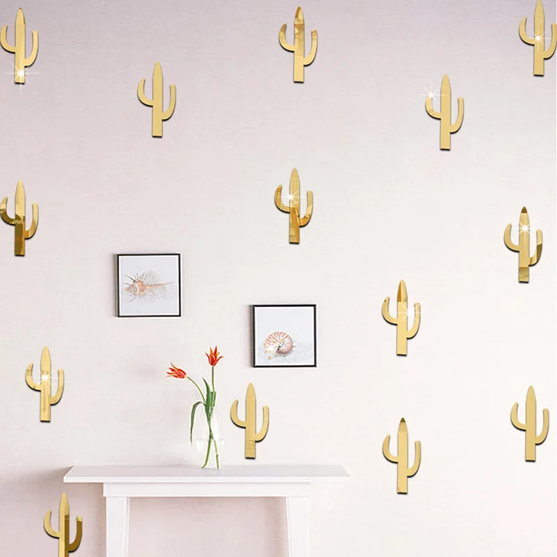 

11Pcs/set 3D Acrylic Mirror Wall Stickers Kids Room Decorative Plant Cactus Stickers Decals Wall Art Wallpaper Home Decartion 8Z