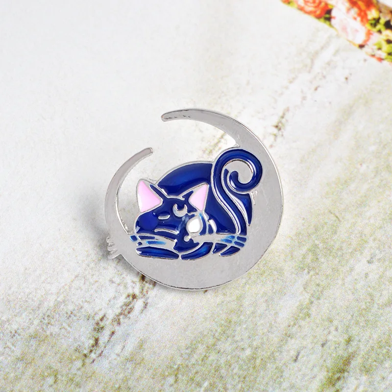 Manxiuni 1 шт./компл. мода Sailor Moon Luna Cat брошка мультфильм кнопка булавка сумка