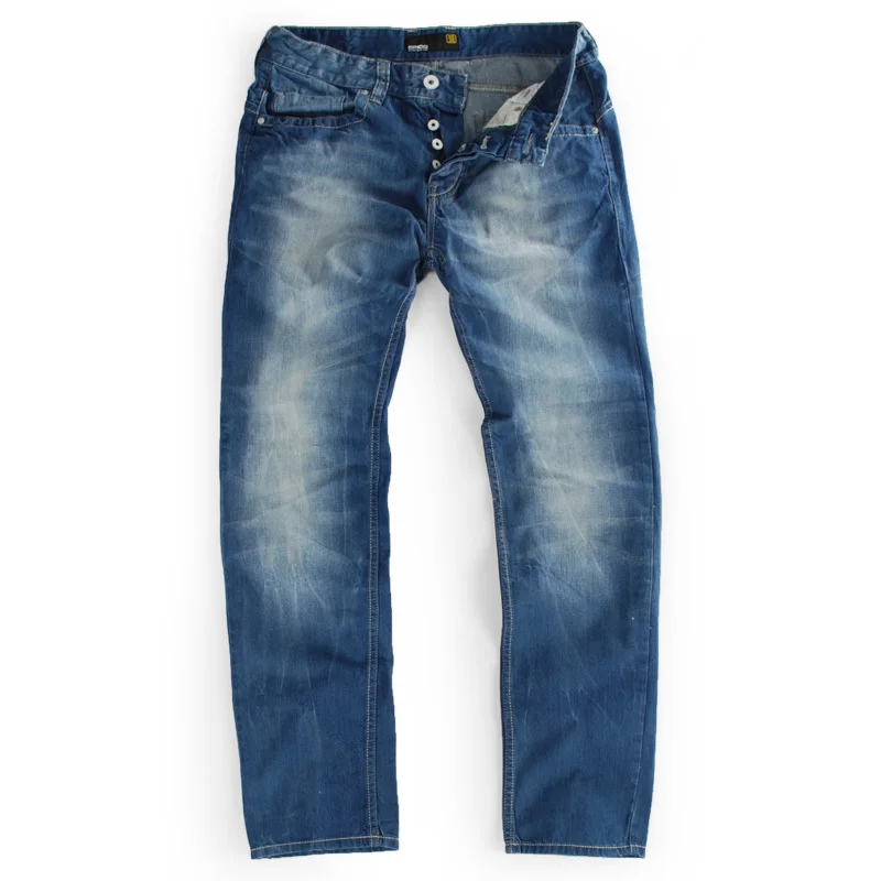 Single smog water wash straight jeans 