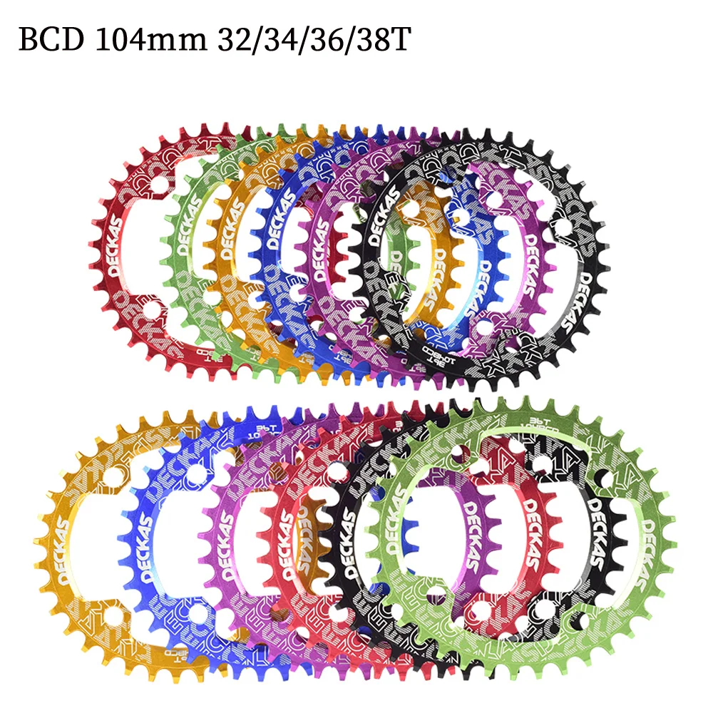 DECKAS круглая форма узкая ширина 32 T/34 T/36 T 104BCD MTB цепь кольцо велосипед колеса круг