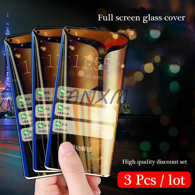 Закаленное стекло 3 шт./лот для huawei honor V10 V20 защитная пленка экрана полное покрытие
