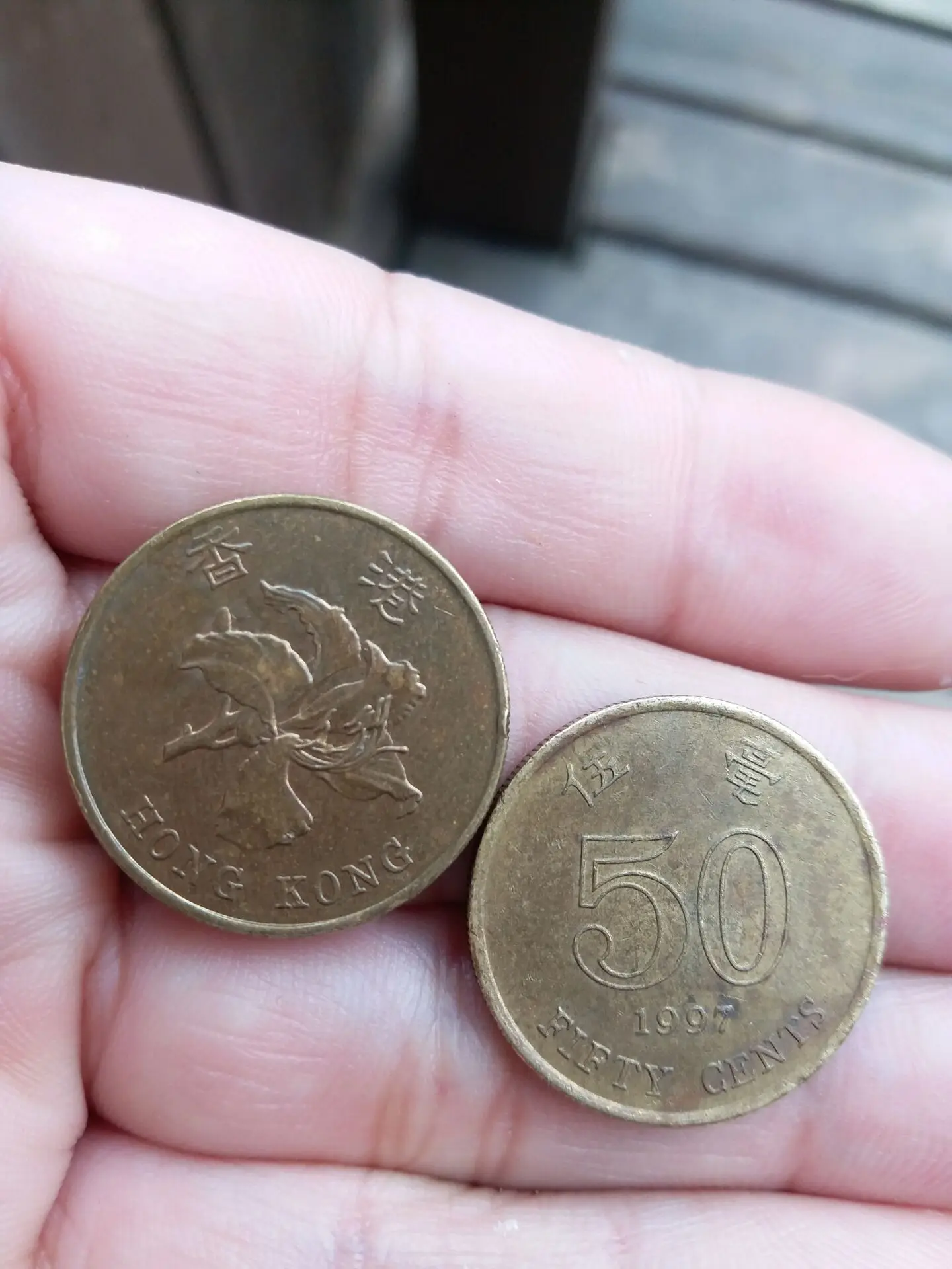 Оригинальные монета HongKong 50 центов азиатские китайские Редкие монеты для