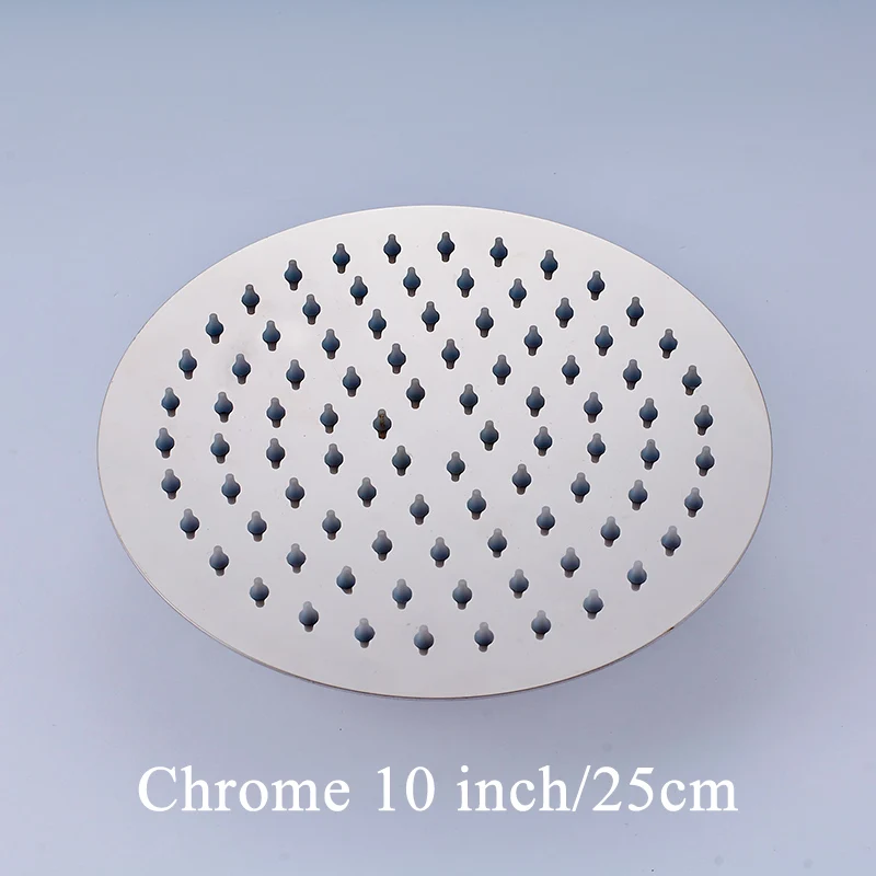 Chrome 10 inch Round Uythner Насадки для душа 6/8/10/12 дюймов Роскошные ультратонкие квадратная ливневая Насадки для душа Нержавеющая сталь Chrome Аксессуары для ванной раковины - Цвет: Chrome 10 inch Round