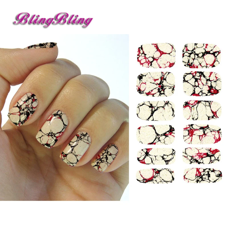 Blingbling 2 шт. Мрамор ногтей Стикеры Новый наклейки на ногти которые размягчаются