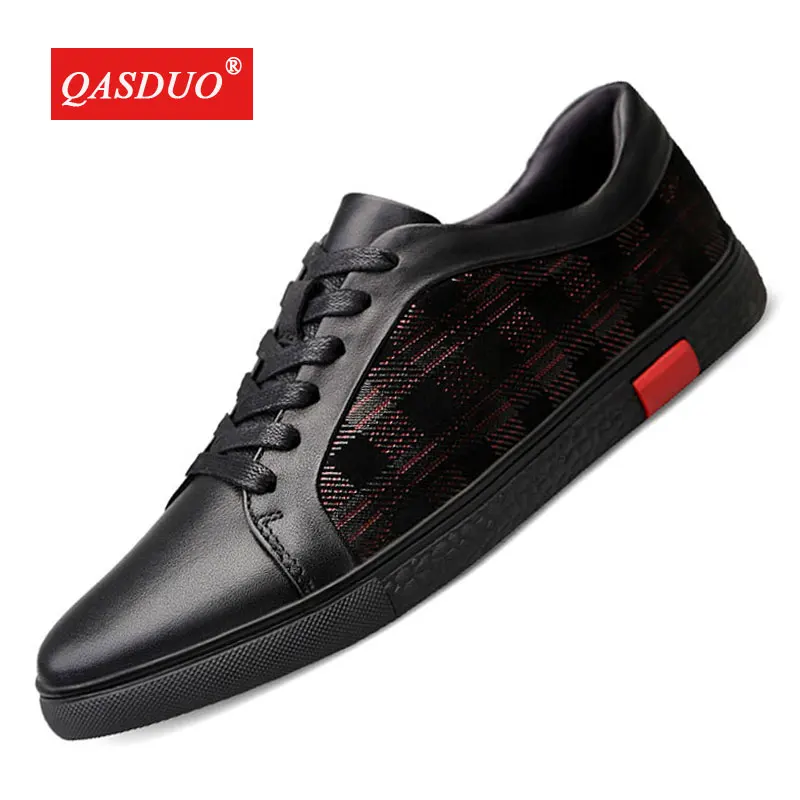 

Повседневная обувь QASDUO из натуральной кожи для мужчин, обувь большого размера, мужская кожаная обувь с резиновой подошвой, роскошные брендо...