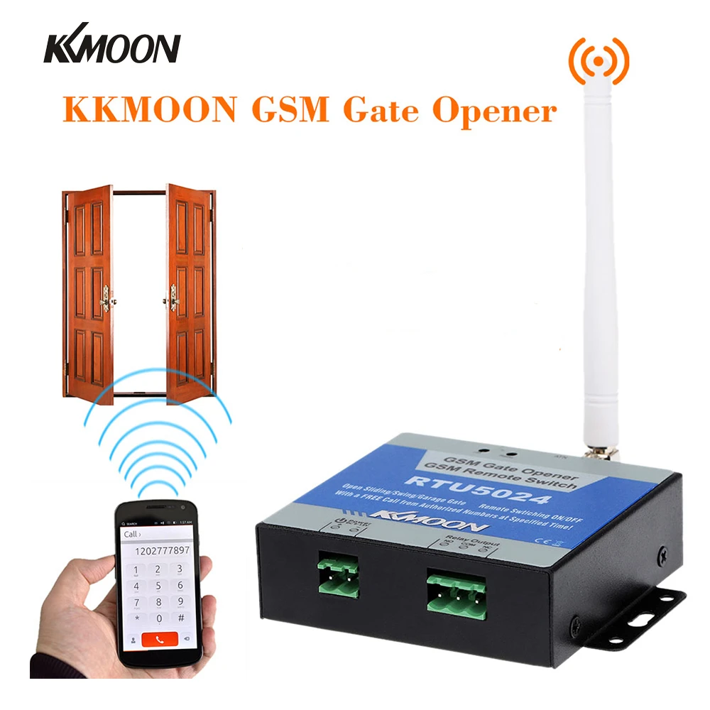 GSM ворот реле дистанционного включения/выключения доступа Управление Беспроводной открывания двери с помощью бесплатного звонка SMS 850/900/1800 МГц RTU5024