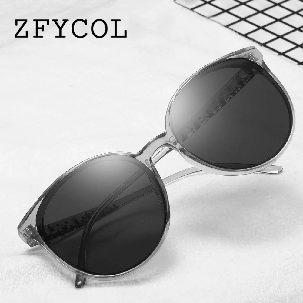 ZFYCOL брендовые дизайнерские круглые солнцезащитные очки женские поляризованные