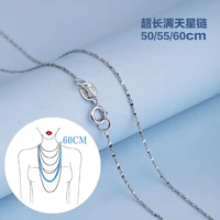 lo paulina long style 1 5mm shining sky stars link chain for women 925 sterling silver sweater chain necklace lpc008
