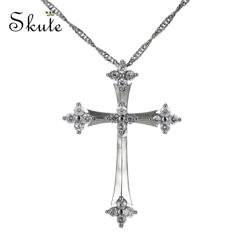 Skute Модный кулон из циркона с крестом христианского Иисуса для женщин