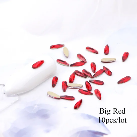 Big Red 10 шт. капли воды кристаллы для ногтей Стразы 3D Шарм Лайк для дизайна ногтей украшения набор дизайн ювелирные изделия аксессуары Маникюр TR905 - Цвет: Big Red