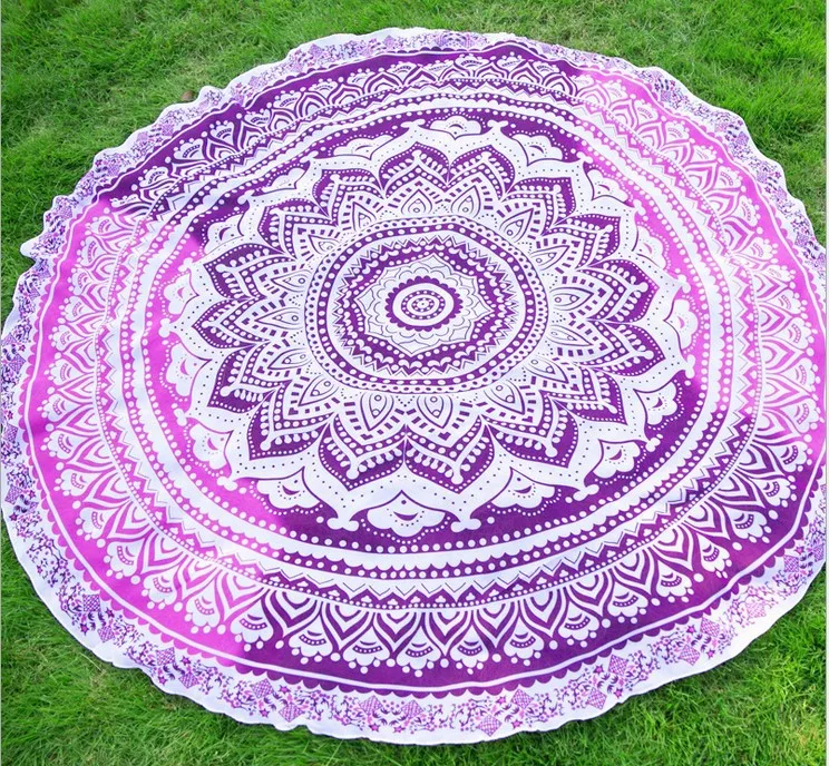 Круглый Пляжное Полотенце Мандала 150 см Пляж Плавать Полотенца Богемия Стиль
