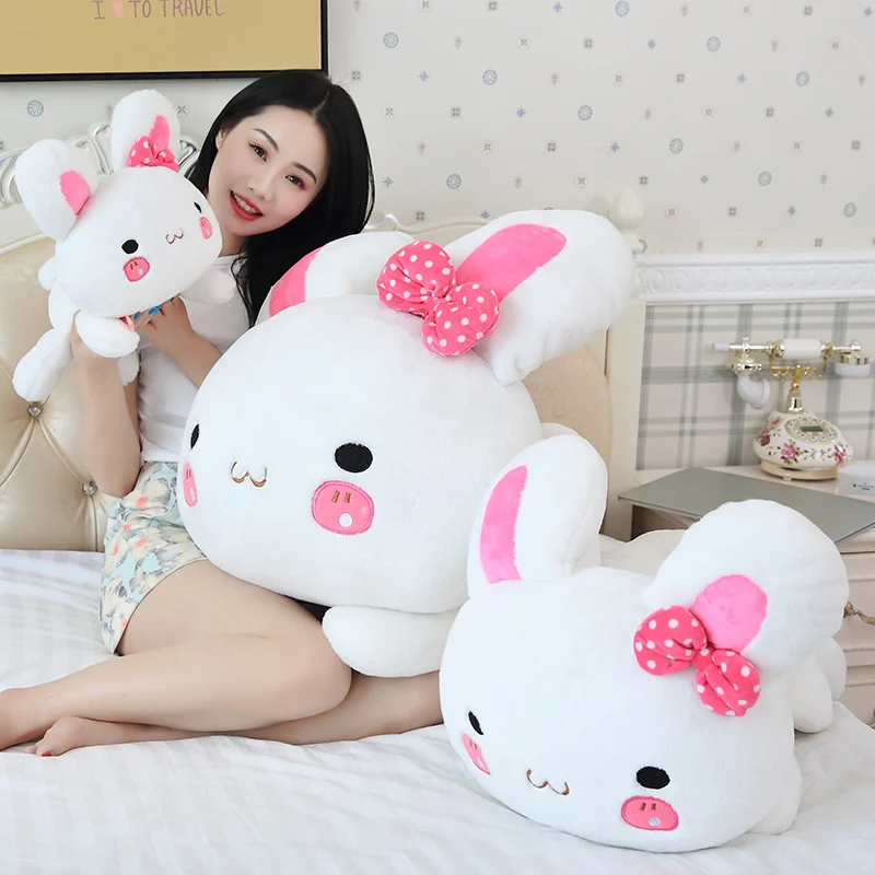 

New 1pc 35/55cm Soft Cute Rabbit Pillow Plush Stuffed Toys For Kids Kawaii Expression Rabbit Plush Children Toys Gift For Girls