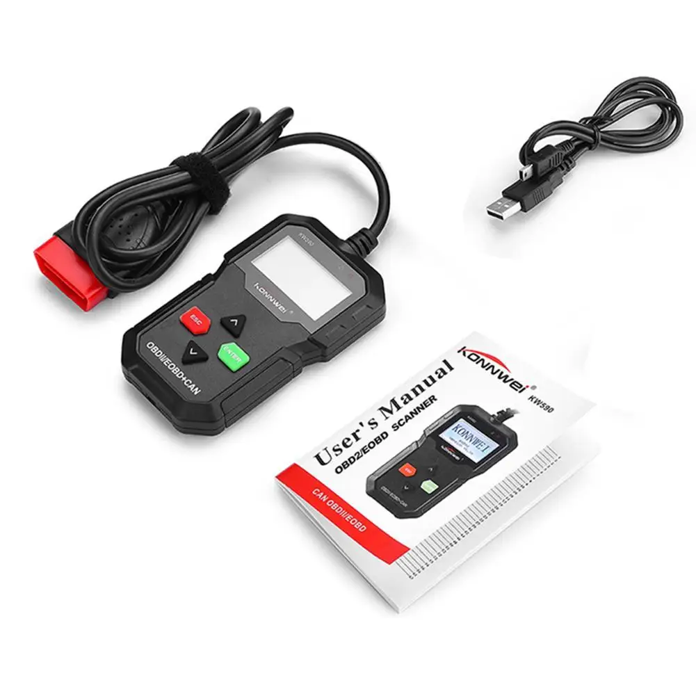 2017 KONNWEI OBD 2 OBD2 Автосканер KW590 Поддержка нескольких языков полная функция ODB2