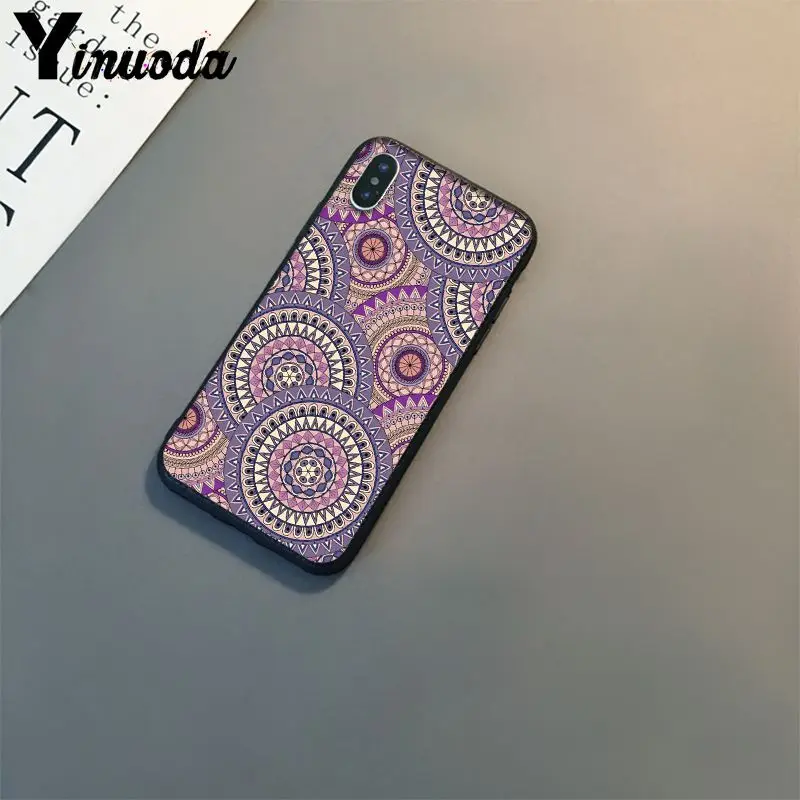 Yinuoda синий Тотем Мандала Цветок на заказ фото телефон чехол для iPhone 6S 6plus 7plus 8 8Plus X