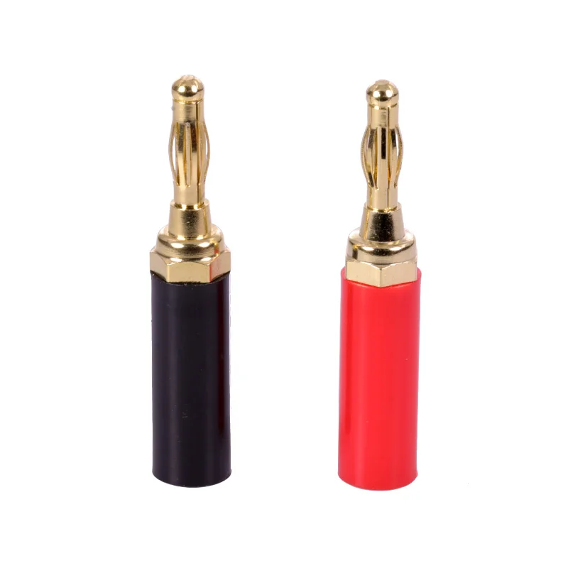 

100pcs/50pairs RICH TECH Gold-plated black/red 4mm BANANA connector jack speaker plug terminals with screw locks wire connector