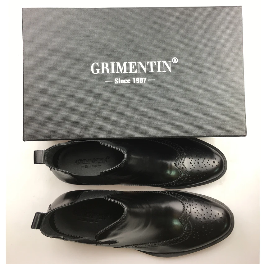 GRIMENTIN/брендовые роскошные мужские ботильоны из натуральной кожи удобная мужская