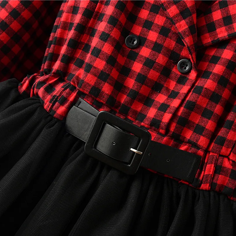 2017 Autumn Fashion Red Plaids Dress Kid Baby Girl England Style Trend Princess Birthday Party Pageant Holiday Dresses For Girls | Детская