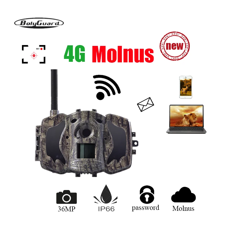 Охотничья камера BolyGuard 4G фотоловушка SMS ночное видение MMS GPRS Черный ИК 36 МП