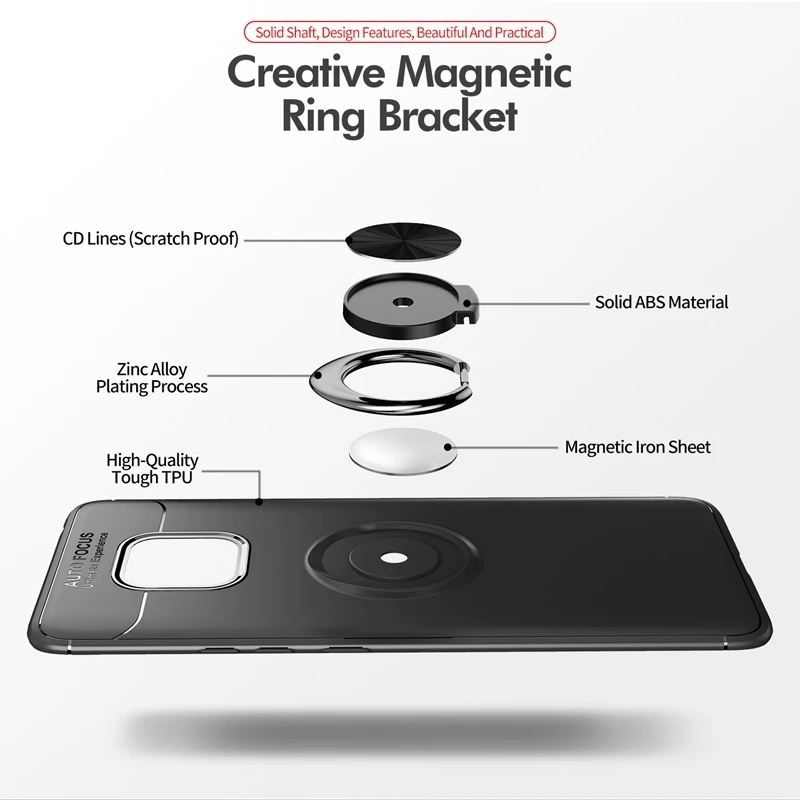 Магнитный адсорбционный ПК Kitchstand жесткий чехол для huawei mate 20 Pro Чехол с кольцом
