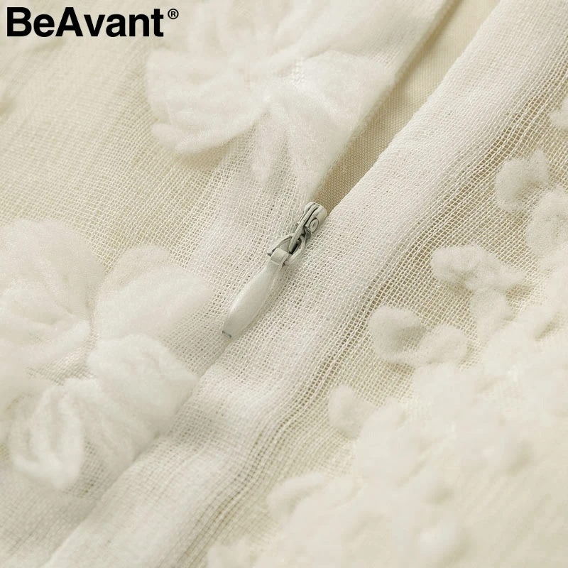BeAvant, винтажное, Цветочная вышивка, короткое платье, для женщин, элегантное, на бретельках, на шнуровке, сарафан, белый, с оборками, летние женские платья