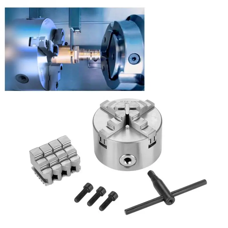 4 кулачковый токарный патрон металлический самоцентрирующийся для токарного