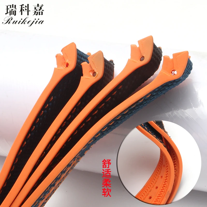 Suitable for Omega strap marine universe 9900 hippocampus 8900 silicone rubber nylon canvas 20mm 22mm folding buckle | Наручные часы