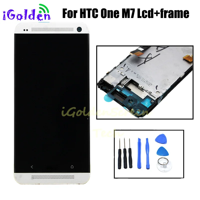 Оригинальный ЖК дисплей 4 7 дюйма для HTC ONE M7 сенсорный экран дигитайзер дисплея 801e