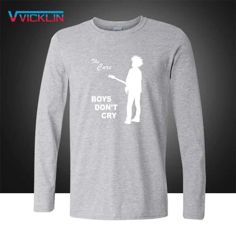 Autumn Fashion The Cure Men T Shirts Rock And Roll Casual New Printed BOYS DO NOT CRY Long Sleeve band Cotton Mens | Мужская одежда
