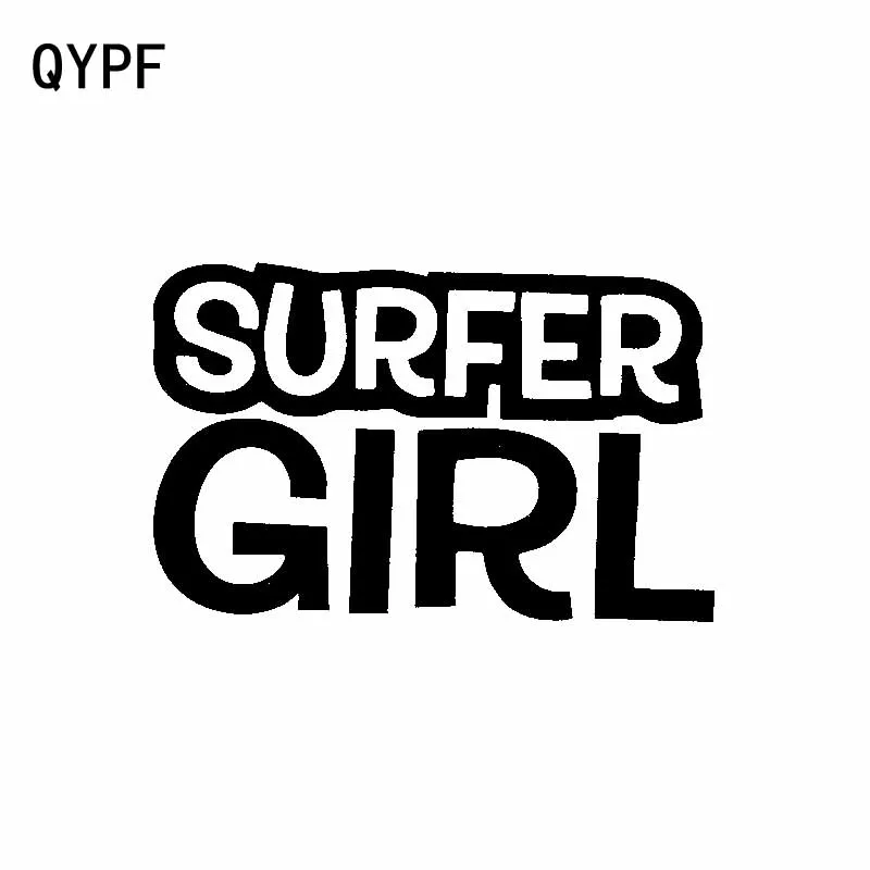 

QYPF 14.2CM*9CM Fashion Surfer Girl Graphical Vinyl Decoration Car Sticker Decal Black Silver C15-2998
