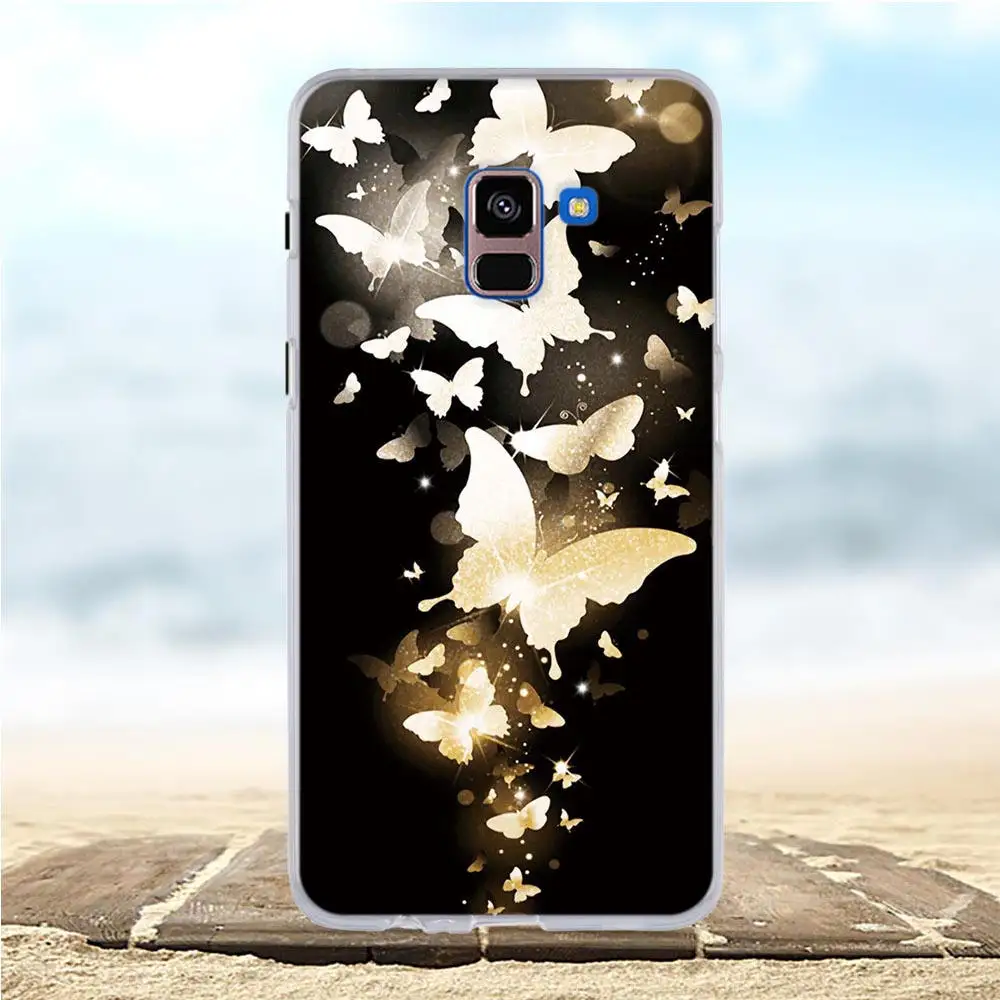 Чехол для Samsung A8 Plus Мягкая силиконовая задняя крышка из ТПУ милый розовый