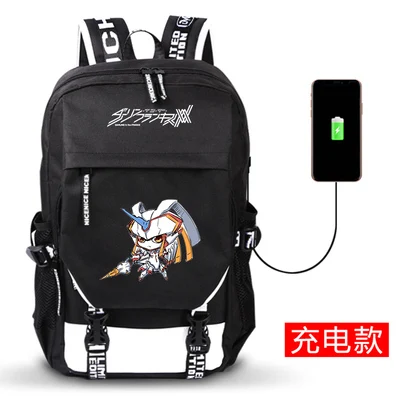 DitF DARLING в FRANXX аниме печати рюкзак ICHIGO Мику ZERO два Cos для женщин Backapck USB школьные ранцы для подростков обувь девочек