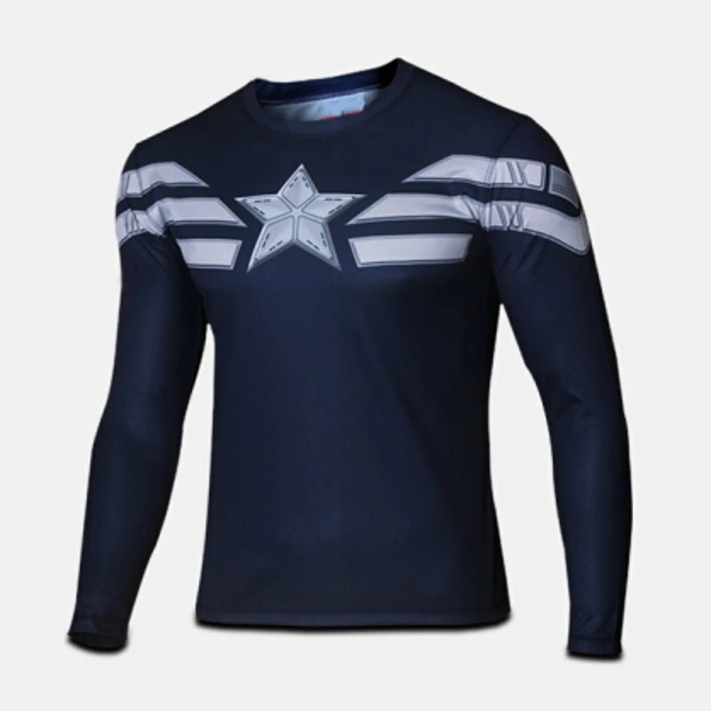 Новейшая Мужская рубашка с рукавами компрессионная marvel captain america/Ironman/Sipder