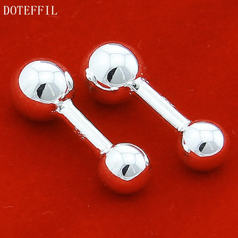 DOTEFFIL 925 пробы серебряные Дули твердые шарики Запонки Для Манжет рубашки запонки