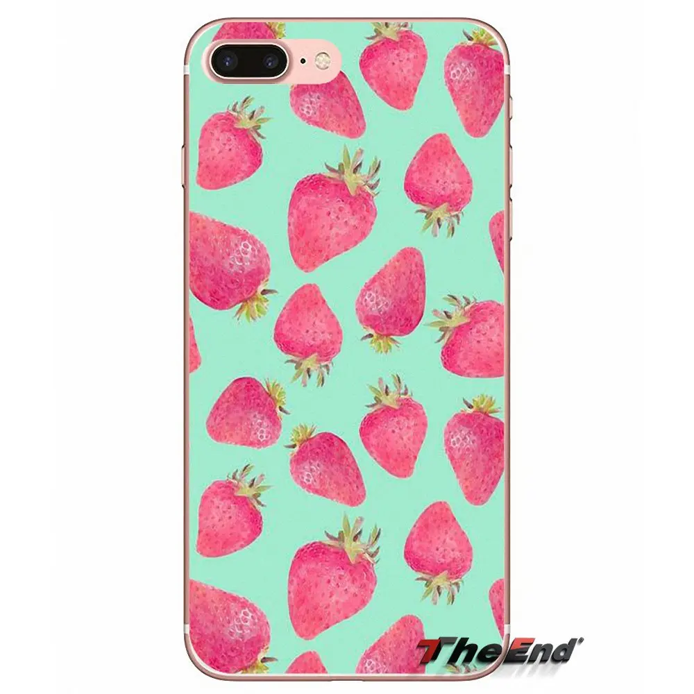 Мягкий чехол с рисунком клубники и фруктов для Samsung Galaxy S3 S4 S5 MINI S6 S7 edge S8 Plus Note 2 3 4 5