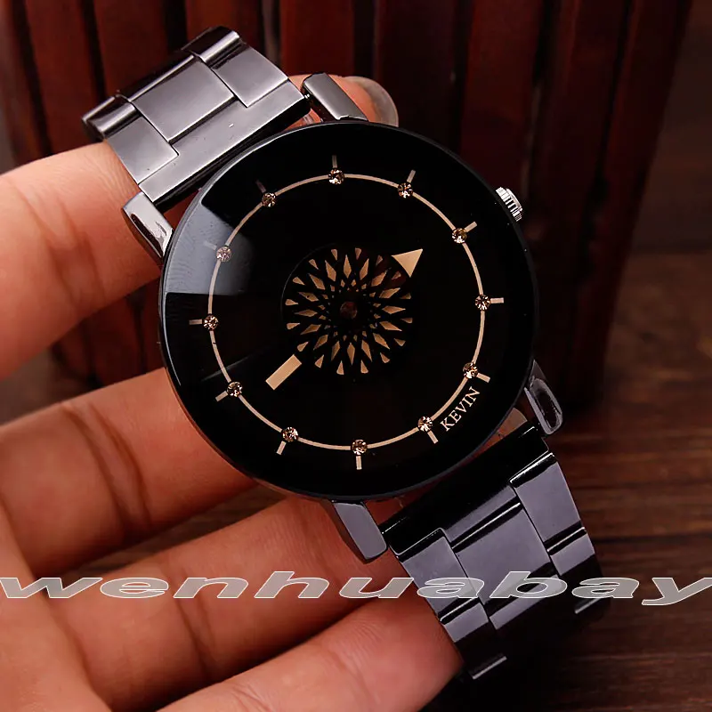 Мужские и женские кварцевые часы Q1252 наручные с цветком кристаллом из