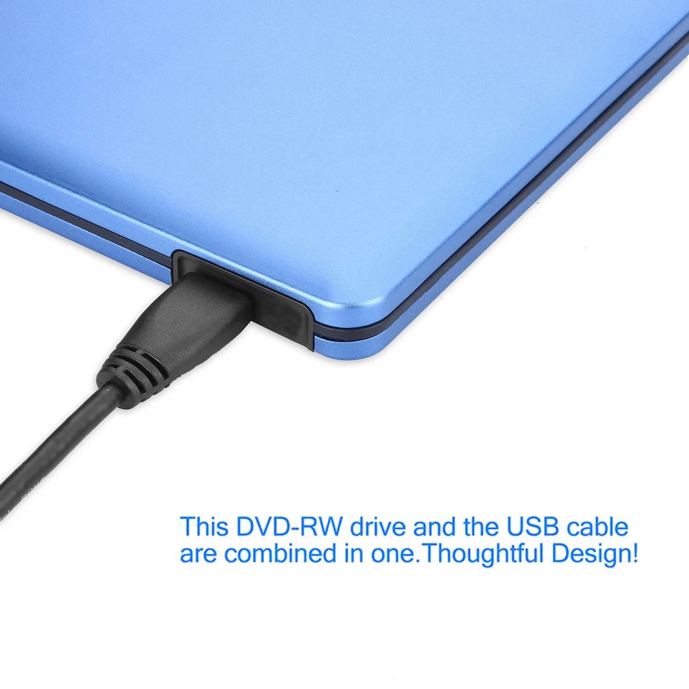 Синий алюминиевый сплав внешний корпус CD/DVD RW USB 3 0 чехол 12 7 мм SATA Оптический