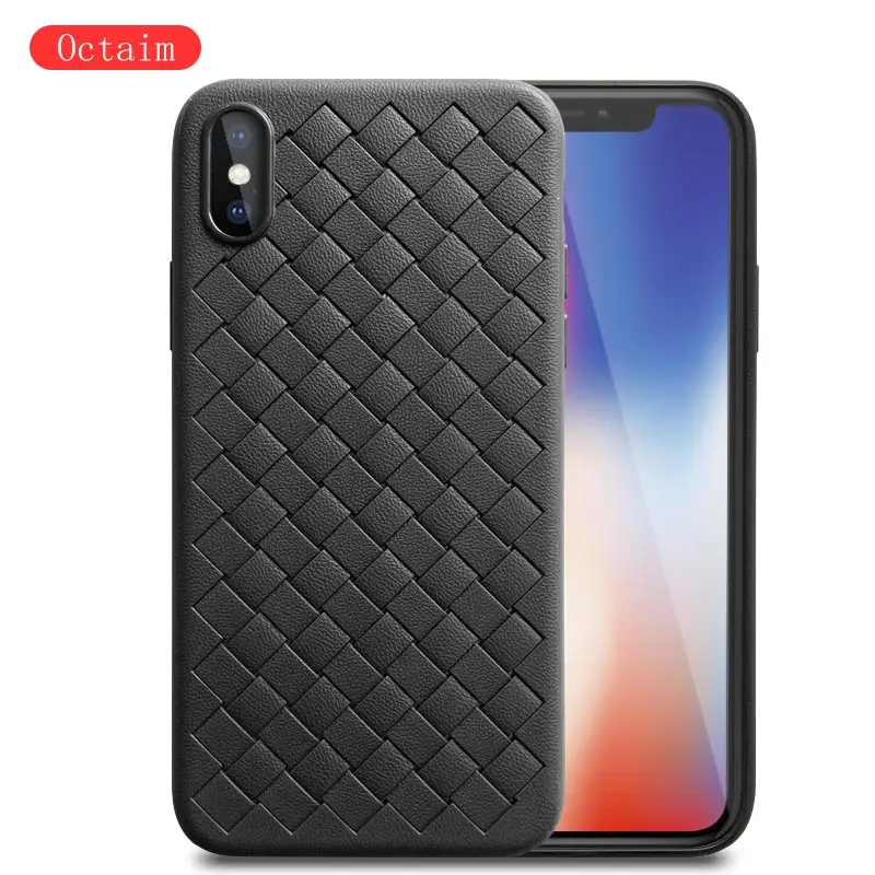 Soft Phone Case For iPhone Xs Max X 8 6 6s Plus Luxury Grid Weaving Ultra Thin Silicone Accessories Back Cover 7 |