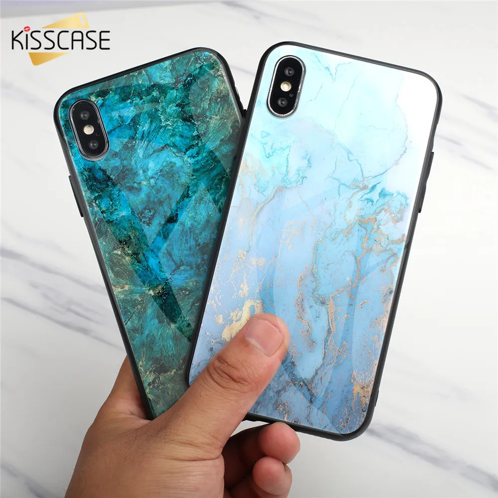KISSCASE мраморный стеклянный чехол для телефона Xiaomi Pocophone F1 винтажный градиентный Mi