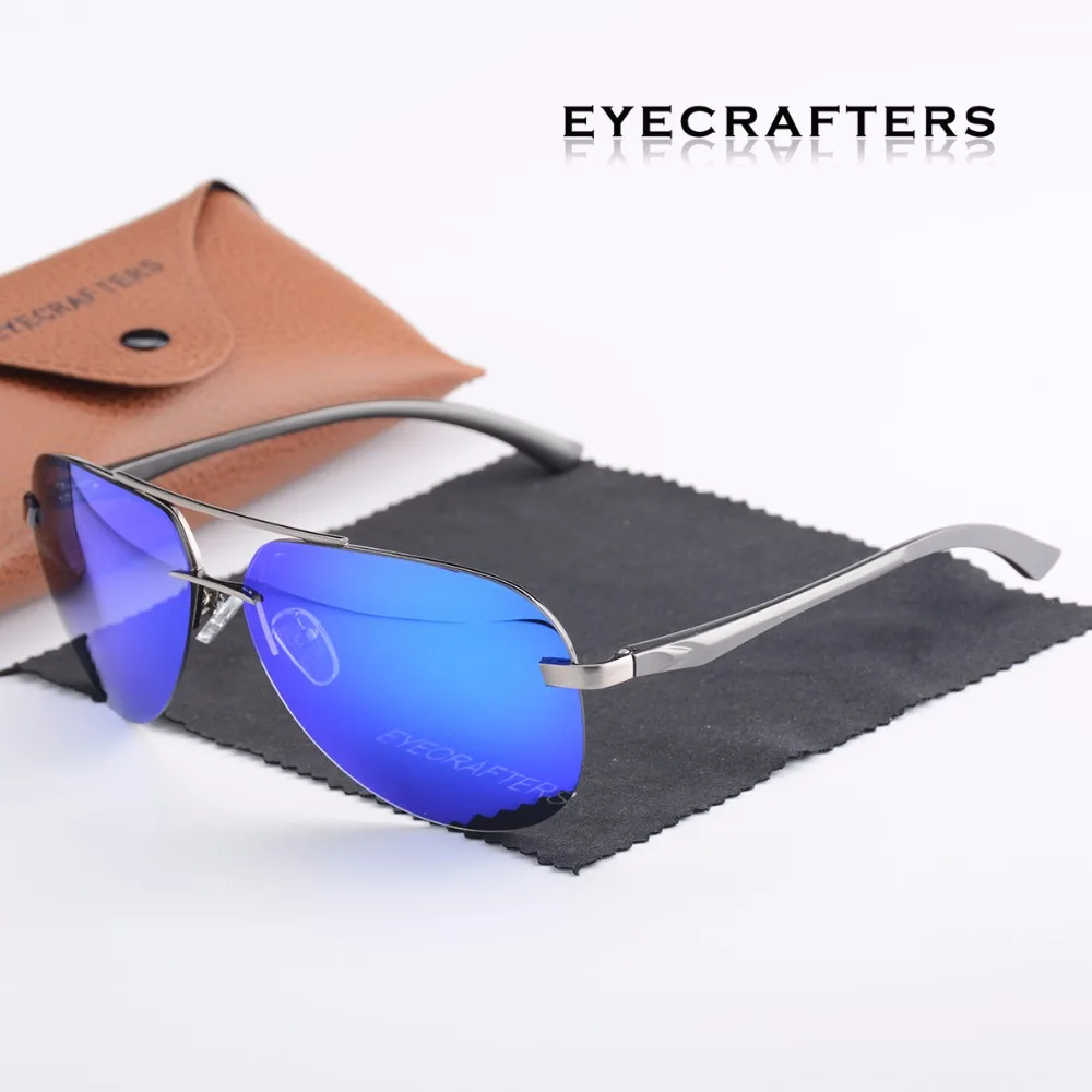 Солнцезащитные очки авиаторы Мужские поляризационные зеркальные с пружинными